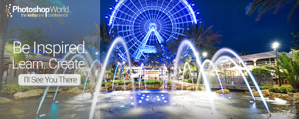 Photoshop World: The KelbyOne Conference in Orlando, FL. Learn Lightroom, Photoshop, and photography. 