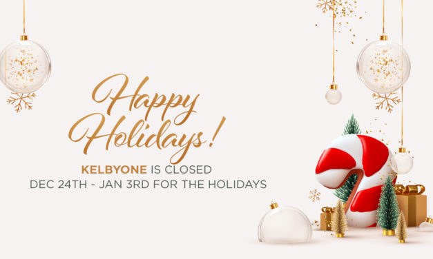 KelbyOne is Closed for the Holidays (December 24th-January 3rd)!