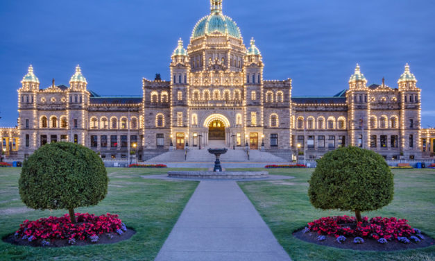 British Columbia Parliament Buildings at Night: Removing Tourists <BR>by Martin Evening